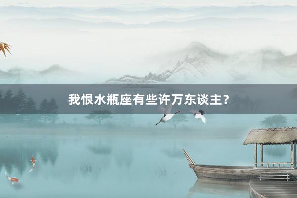 我恨水瓶座有些许万东谈主？