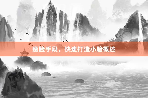 瘦脸手段，快速打造小脸概述
