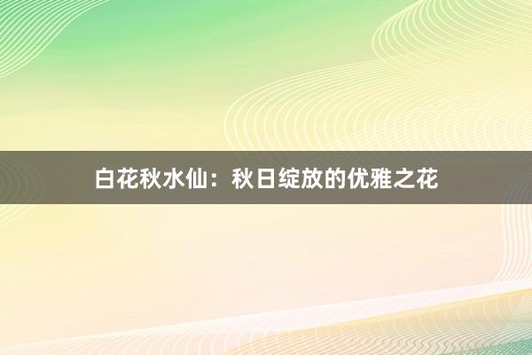 白花秋水仙：秋日绽放的优雅之花