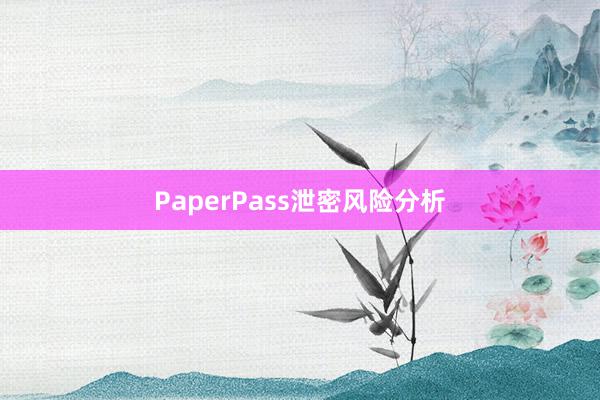 PaperPass泄密风险分析